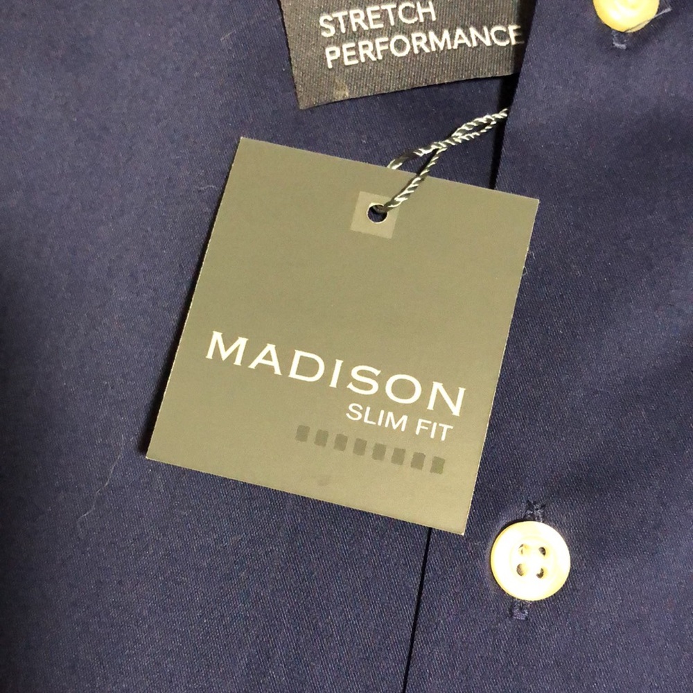 LOT OF 2 MADISON SLIM FIT DRESS SHIRTS NWT - Picture 4 of 12